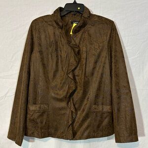 Elementz Full Zip Brown Paisley Print Jacket